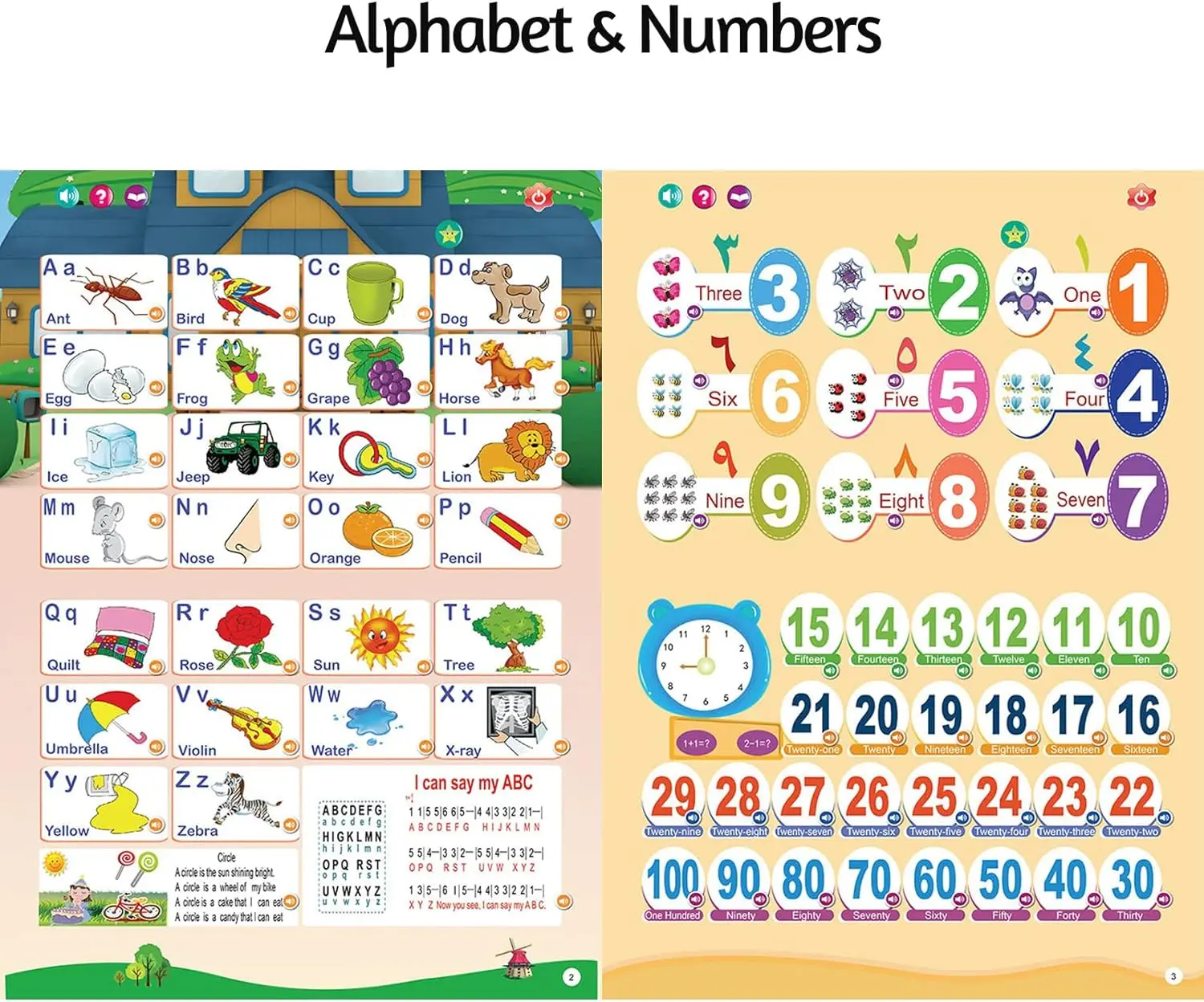 New 2-in-1 Arabic English Sound D Book Interactive Talking Book Early Educational Reading Toy for Muslim Toddlers Boys Girls 2