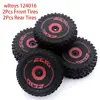 Front and Rear Wheel Tire Tyre for Wltoys 144001 144010 124016 124017 RC Car Upgrade Parts Spare Accessories 1
