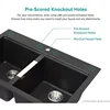 33-inch Drop-In/Undermount 50/50 Double Bowl Granite Kitchen Sink in Black Onyx, KGD-433B 3
