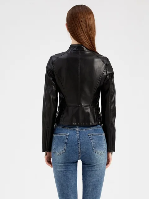 Slim biker jacket made of PU leather