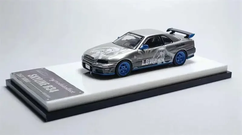 (Pre-Ordine) Modello Collect Mc 1:64 Skyline R32 Gtr Hks / R34 25Gt Turbo White Queen Limited999 Diecast Model Car