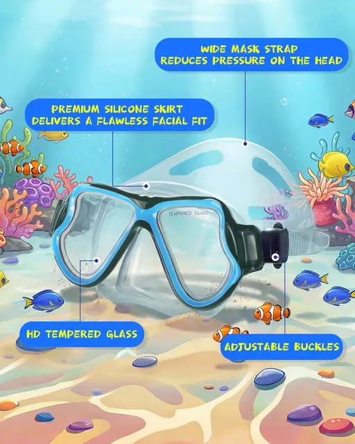 Snorkeling Gear for Adults Youth Kids, Dry-Top Snorkel Mask Set, Anti-Fog Scuba Diving Snorkle mask Set Adult, Panoramic Wide View Dive mask,Snorkeling Packages