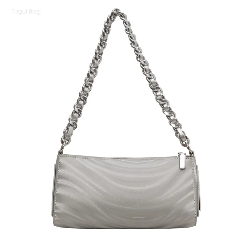 Women's Shoulder Bag Handbag High-end Fashion Simple and Versatile Underarm Simple and Exquisite Chain New Trend Stripes