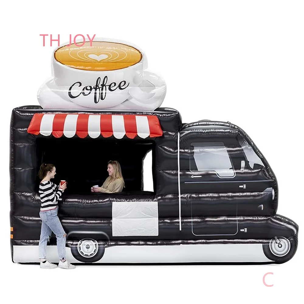 Outdoor Portable inflatable tent snack food truck, pop corn booth, inflatable drink car stand 3