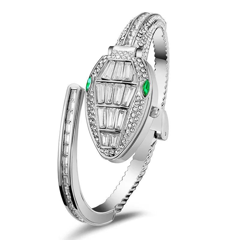 

EYER Fashion Retro Jewelry Shining Crystal Snake Shape Bracelet Watch Lady Princess Style Watch Luxury Design Jewelry For Women