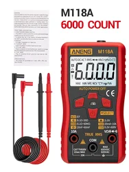 Compact Digital Multimeter 6000 Count with Auto Capacitance & Resistance Testing (Red)