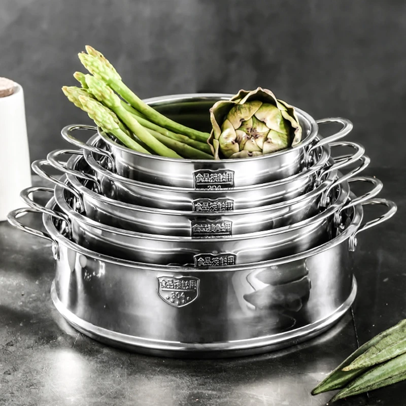 304 Stainless Steel Steamer Basket with Double Ear Rice Cooker Pot Steaming  Grid for Dumplings Drain Basket Kitchen Cooking Tool - AliExpress