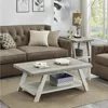 Athens Modern 3-piece wooden coffee table set, 24D x 48W x 19H in, gray and beige 4