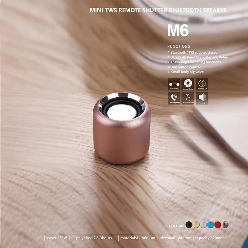 Mini Bluetooth Speaker - Wireless Portable Stereo Sound with Dual Pairing & Built-in Microphone