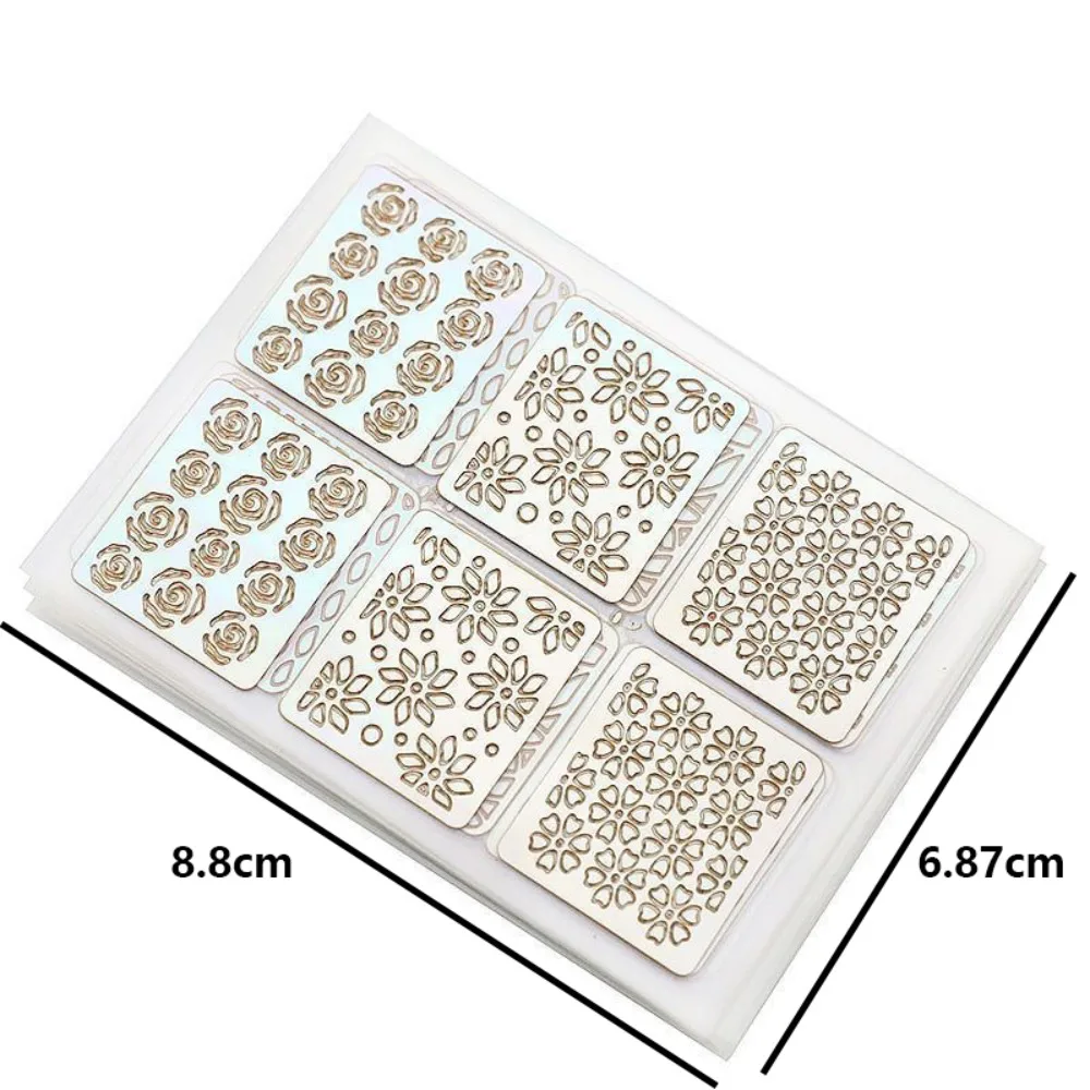 6/12/24/26pcs Laser Nail Sticker Set Holographic Adhesive Painting Template DIY Manicure Design Nail Art Sticker Manicure Tool