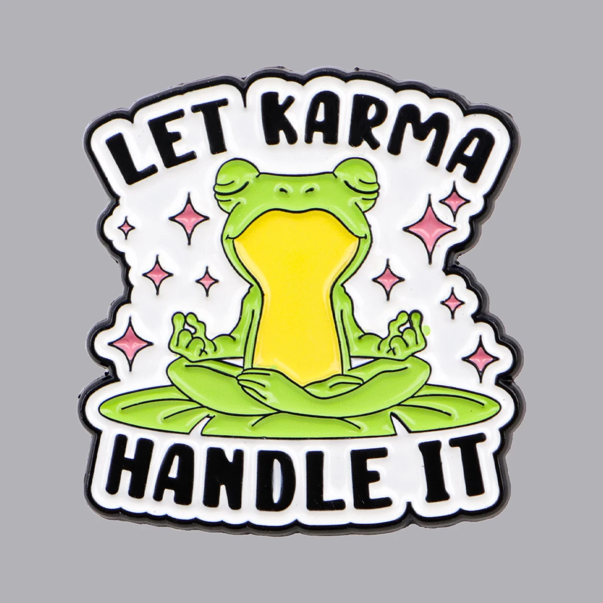 Funny Frog Karma Enamel Pin 1