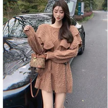 

Autumn and Winter New Lazy Style, Lotus Lace All-match Fashion Sweet Loose Simple Sweater Plus Velvet Thick Thick Top