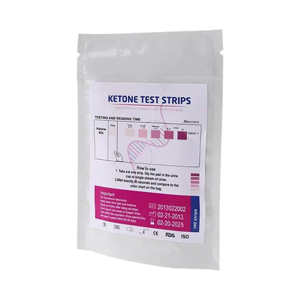 Description Picture 5 of item1 Set 100pcs URS-1K Test Strips Ketone Reagent Testing Urine Anti-vc Urinalysis Home Ketosis Tests Analysis Professional Fast