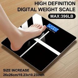 Enhanced Digital Scale with Large LCD and Easy - Clean Platform for Home, Gym, Office Use (Black)