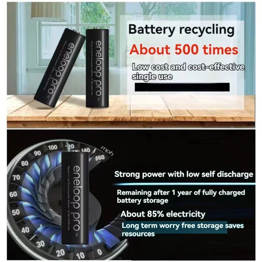 Panasonic Eneloop-aste PRO RECHARGEABLE AA batterie Original 2550mah 1.2v nickel pour appareil photo souris climatisation