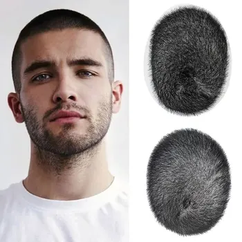 5x7/6x8 100% capelli umani Buzz Cut parrucchino per uomo ultra sottile traspirante PU trasparente completamente biologico protesi per cuoio capelluto parrucchino