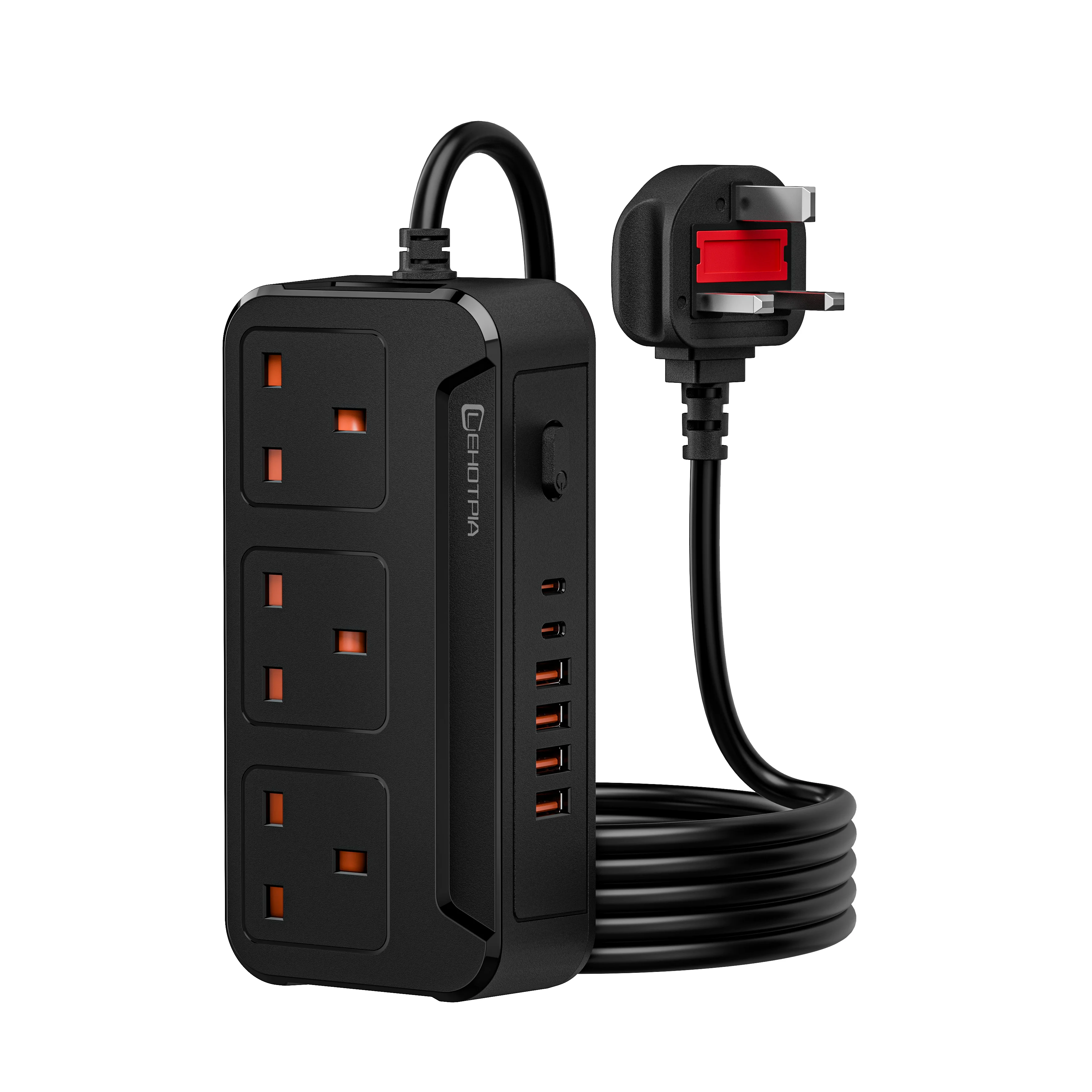 ตัวเลือกสินค้า ปลั๊กไฟพ่วงชาร์จเร็ว USB-C พร้อมตัวกรองไฟ