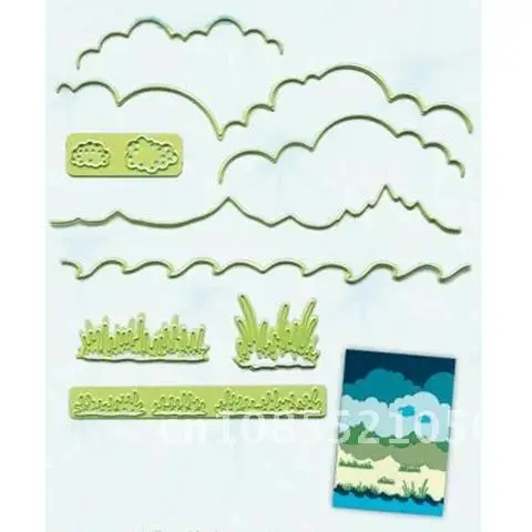 

Metal Steel Cutting Dies Stencils Grass & Cloud edge Border Scrapbooking DIY album Paper Embossing