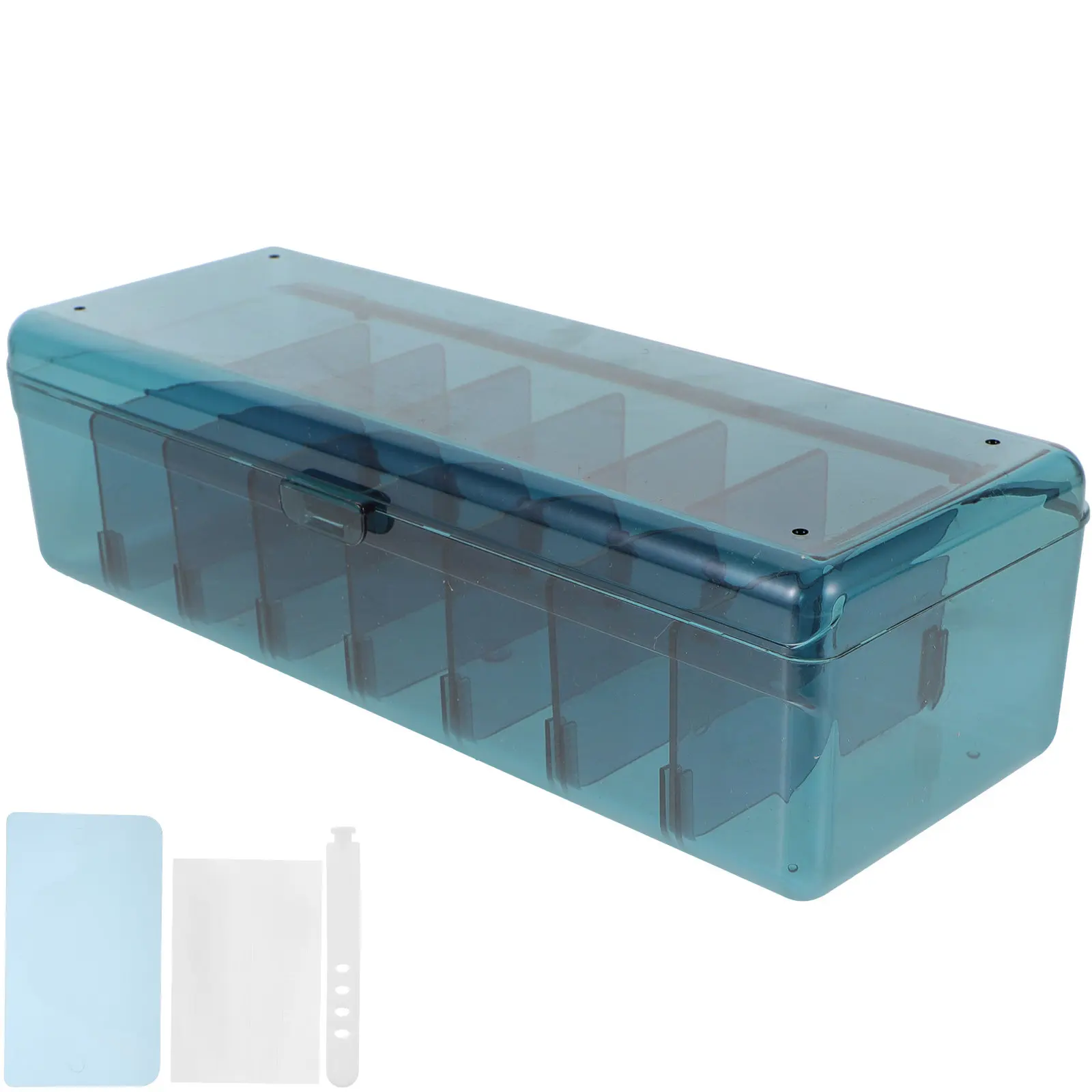 1세트 데이터 케이블 보관함 투명 정리함 데스크탑 코드 정리함 뚜껑 스트랩 정리용 랩 사무실 컴퓨터 전자제품용