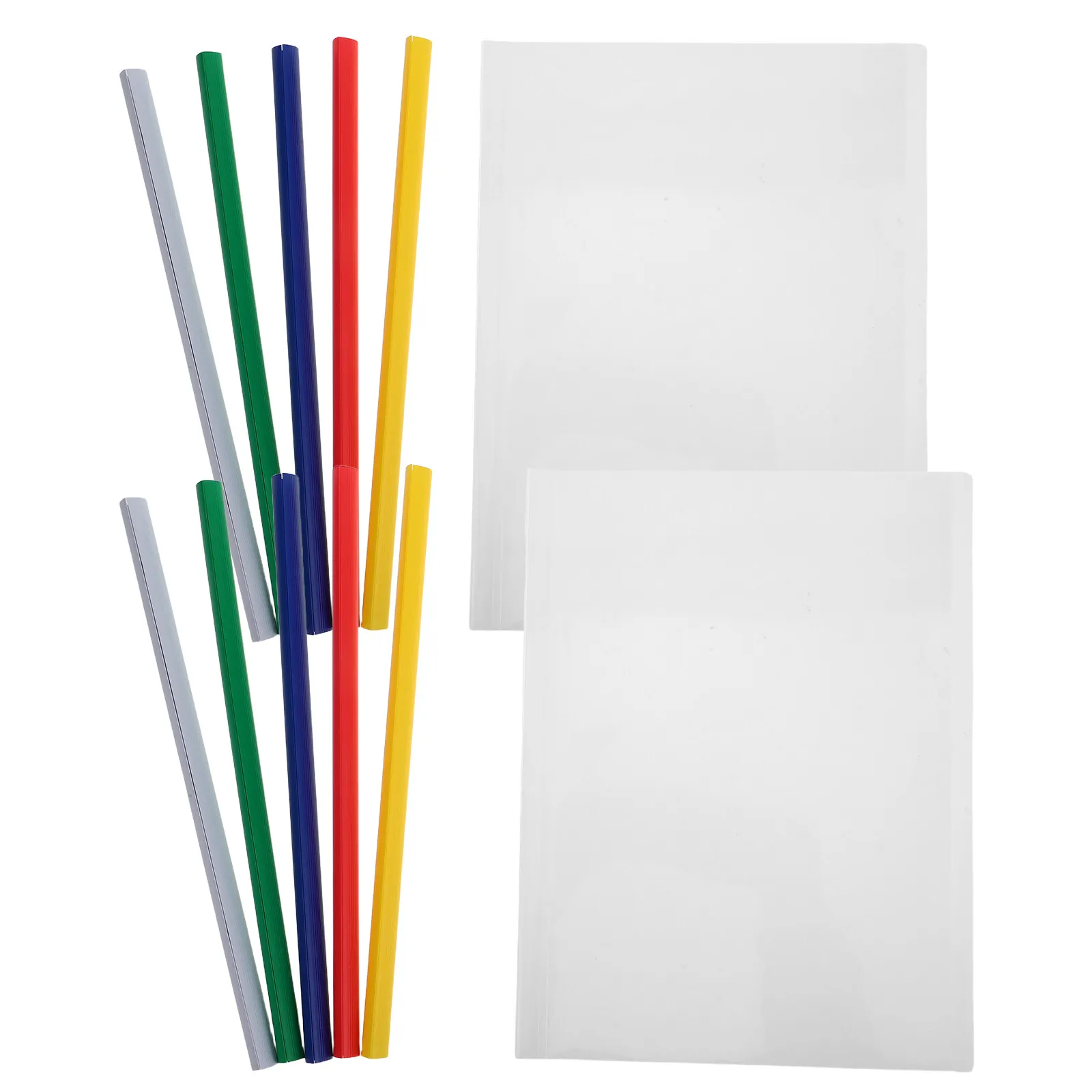 10Pcs 플라스틱 슬라이드 막대 파일 폴더 A4 사무실 학교 가정용 투명 문서 정리함 대용량 휴대용 세련된 디자인