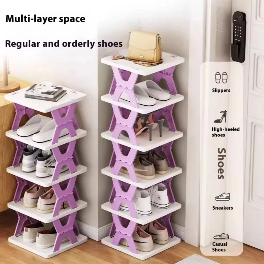 Simple Shoe Rack Storage Foldable Dustproof Storage Cabine Multi-Layer Organization Shoes Rack Shoes Cabinet Space-Saving