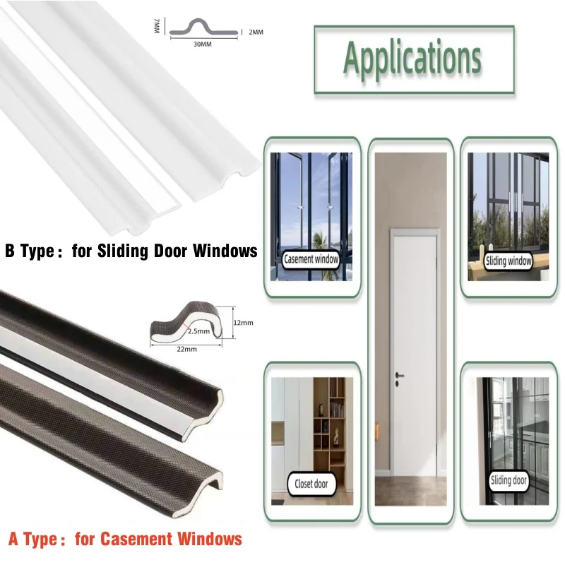 6M Sliding & Casement Window Seal tape Soundproof Acustic Foam S Type ...