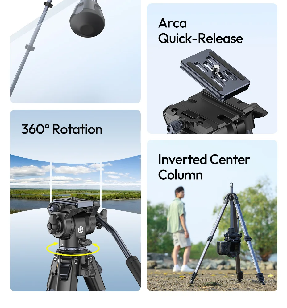 OMBRA VIDEO II 1.57M Travel Tripod with 360° Panoramic Ball Head Arca Quick Rele