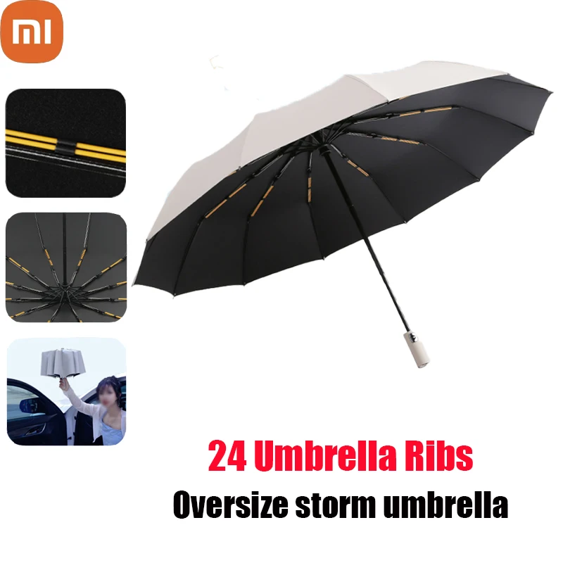 Xiaomi24UmbrellaRibsWindproofStrongAutomaticUVParasolWindRain