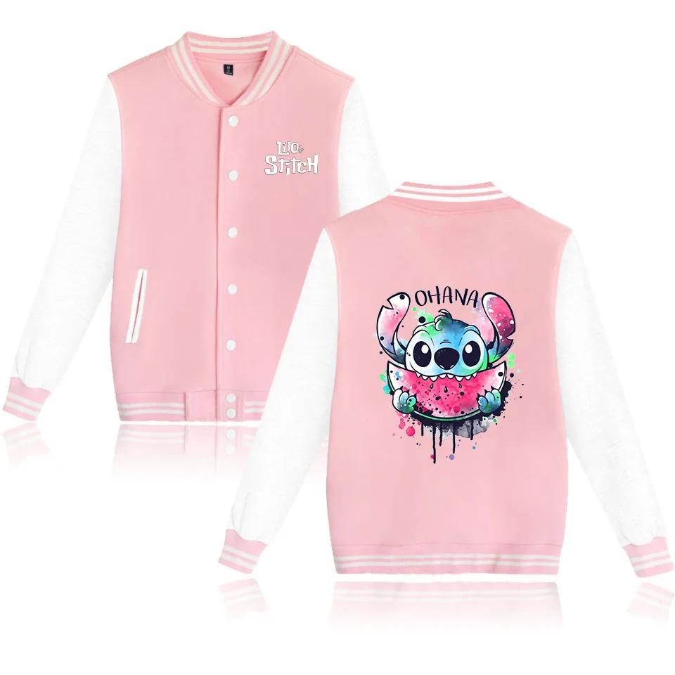 Veste de Baseball Disney Lilo Stitch pour hommes et femmes, Streetwear