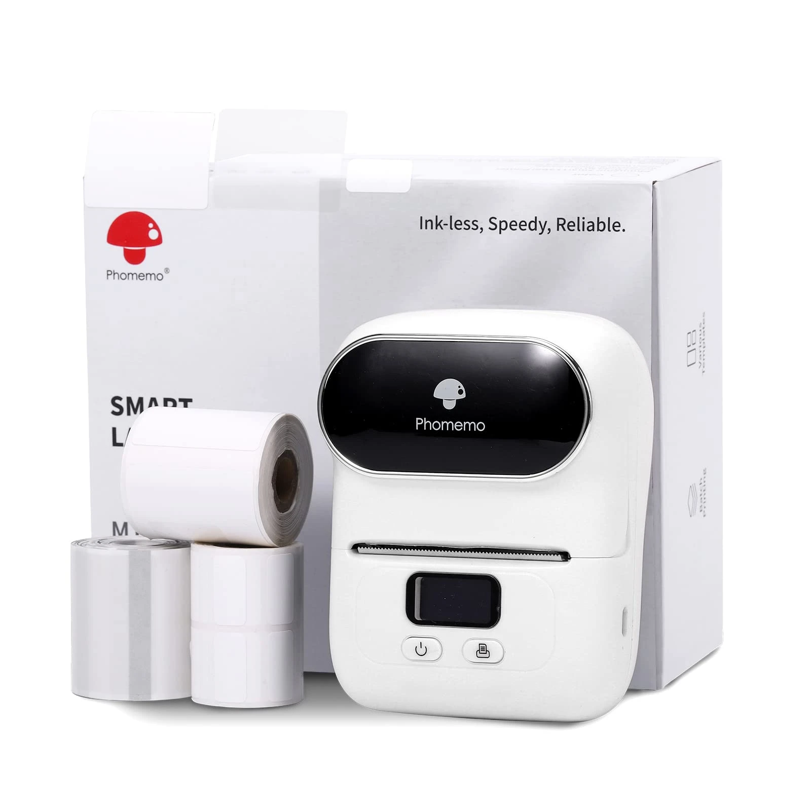 sprocket mini printer M110 Label Maker with 3 Rolls Label Wireless Mini Label Maker Machine Free App Support iOS&Android for Home, Business, Office mini printer sticker