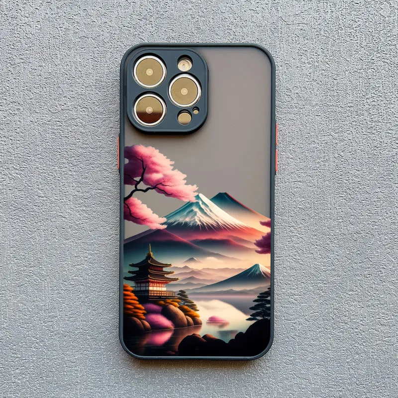 Japanese Aesthetic Mountain Landscape Shockproof Phone Case