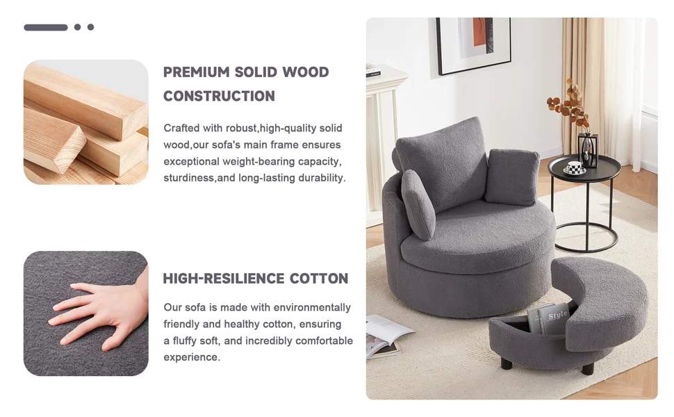 swivel chair with ottoman