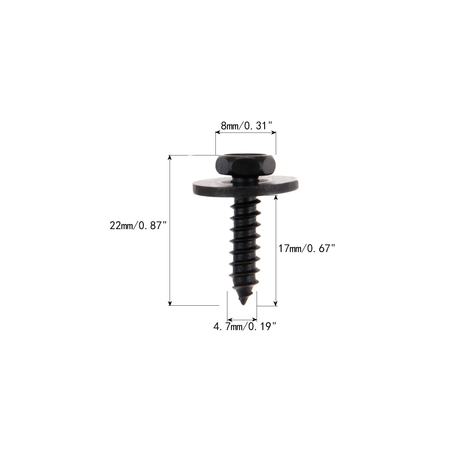 20Pcs Universal Car Auto Self-Tapping Screws 4.7mmx17mm