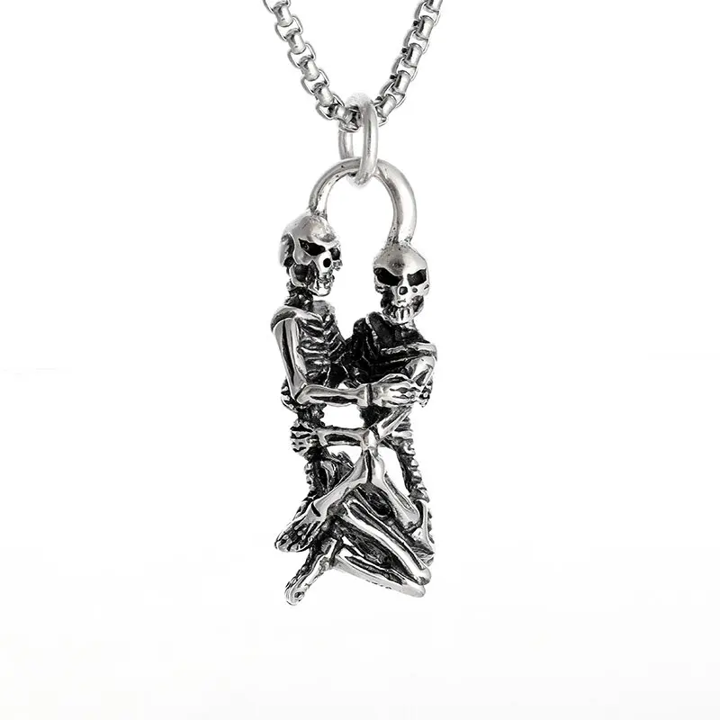 NIDONE Collana con ciondolo con pentagramma invertito di capra satanica Baphomet
