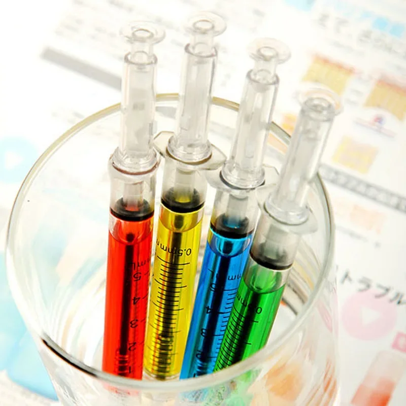 Syringe Pens Novelty Multi Colors Medical Ballpoint Pens Gifts for Nursing Student rs Injector Shape Office Stationery