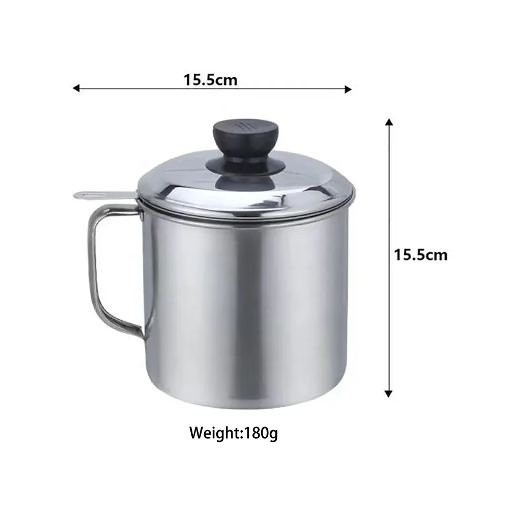 Bacon Grease Container Kitchen Oil Container Can with Strainer for Store Meat Frying Oil and Cooking Grease Storage