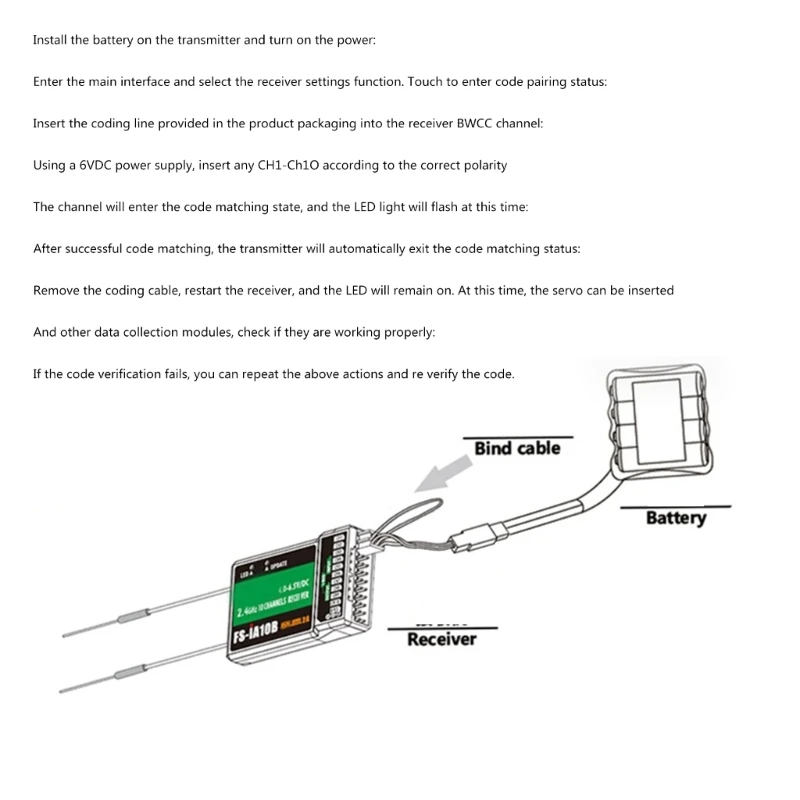 FSiA10B Reliable Receiver 2.4G 10-Channel i-Bus PPM Receiver AFHDS 2A for I4 IT4S I6X Remote Controlled Transmitters