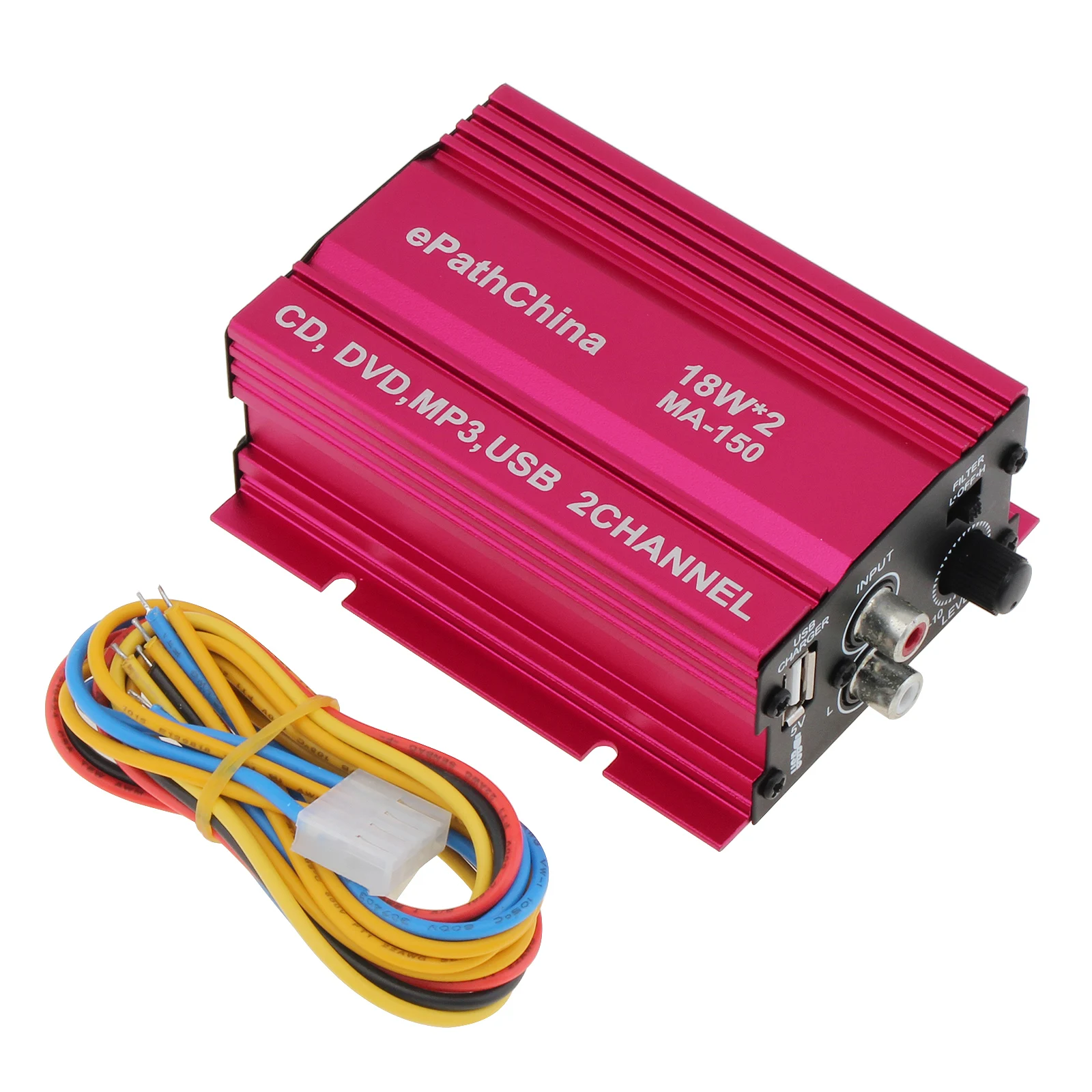 2 Channel 12V Mini Digital Car Audio Power Amplifier Portable DIY Amplifier Subwoofer for Speaker / Auto Car / Motorcycle