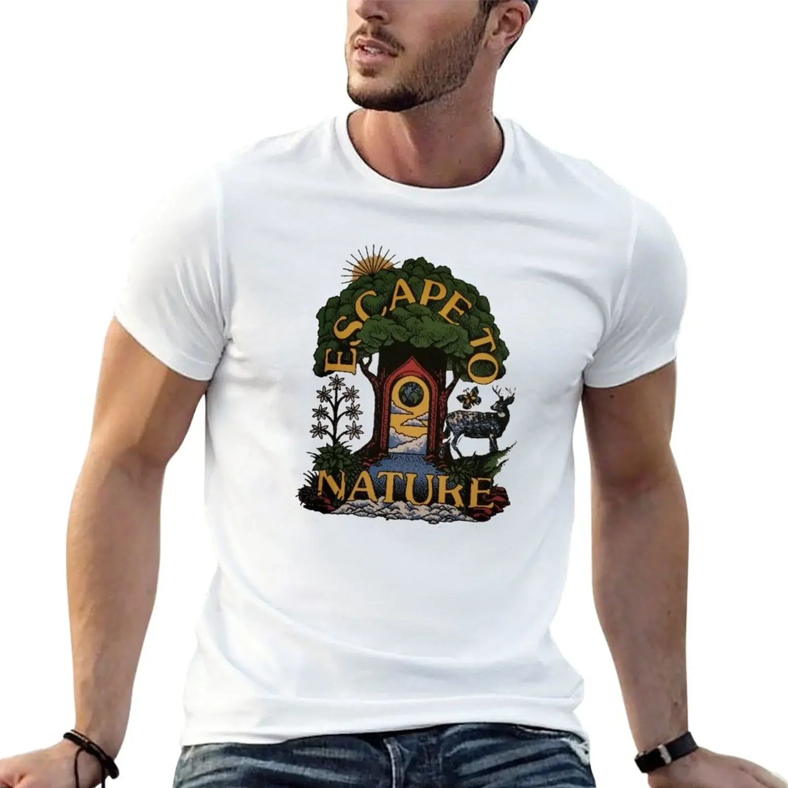 

GVF, Greta Van Fleet escape to nature T-Shirt boys whites tops mens t shirts