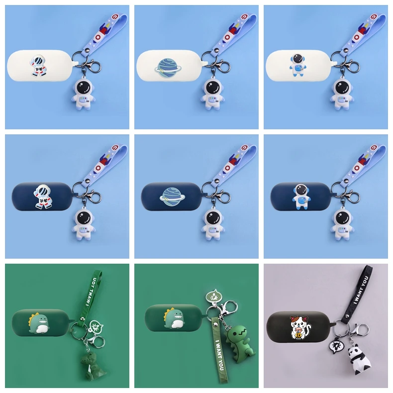 Per Samsung Galaxy Buds / Buds + / Buds Plus Custodia Cartoon Spaceman / Cute Animal Silicone Bluetooth Auricolari Cover Case Fundas