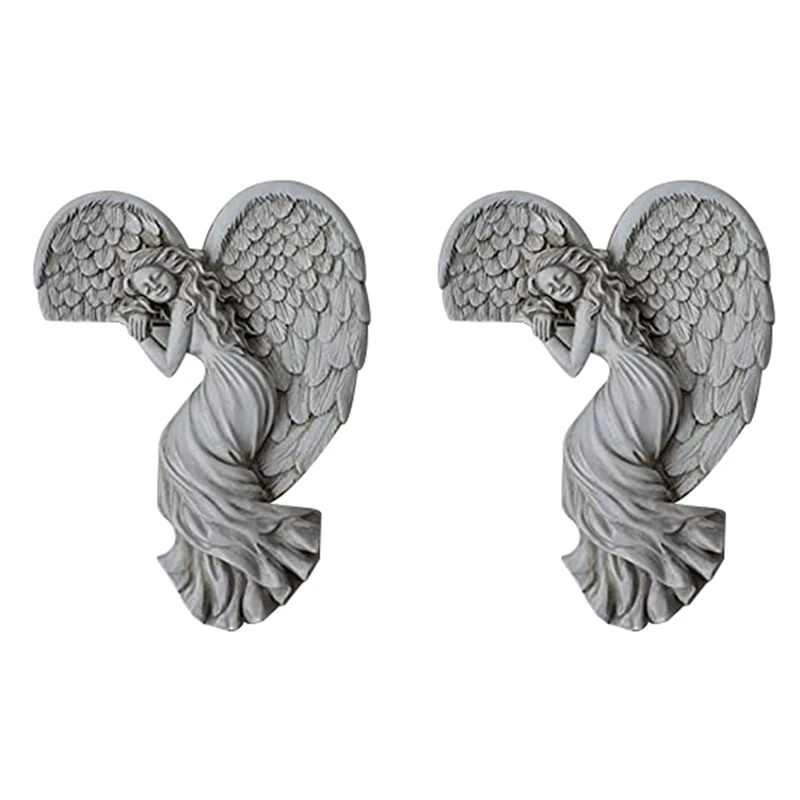 

New 2X Door Frame Angel Wings Wall Sculpture Ornament Garden Home Decor Secret Fairy Angel Craft Decoration Gift Crafts A