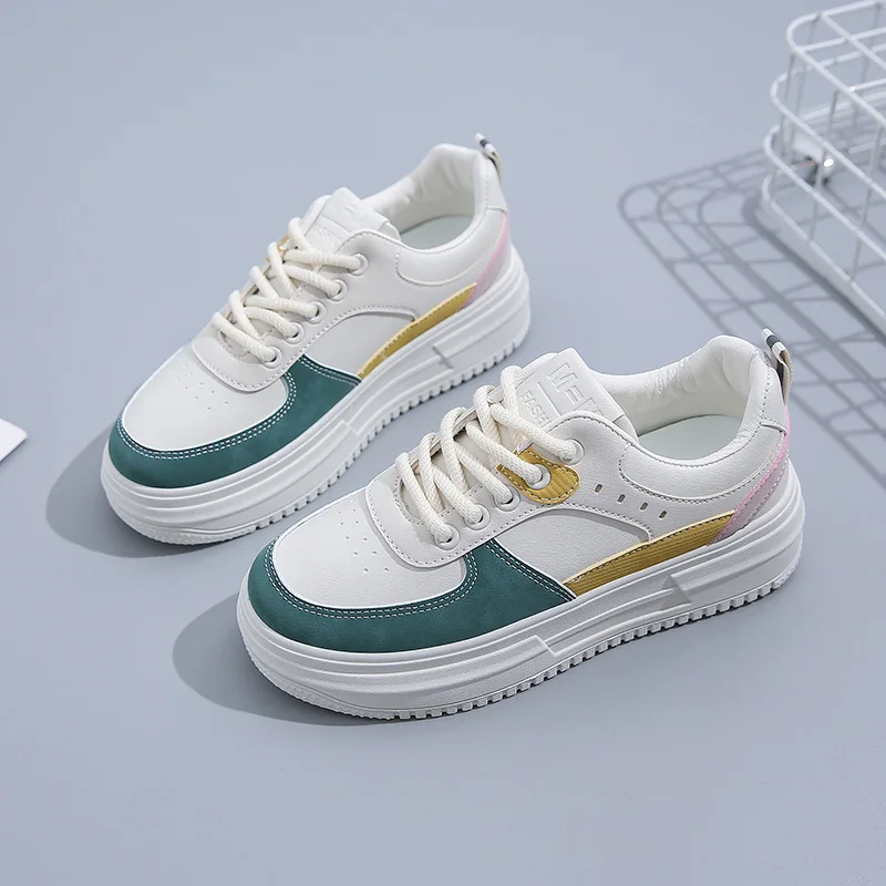 Flat Platform Sneakers Women 2022 New Fashion Cow Suede White Casual Sport Shoes Woman Tennis Trainers Luxury Brand Designer