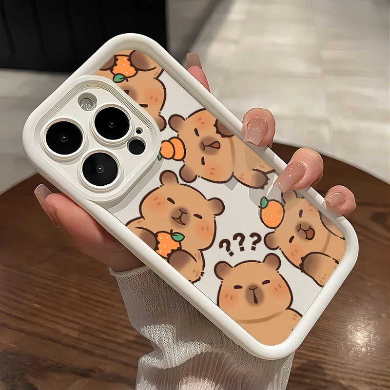 Cartoon Cute Capybaras Phone Case - Colorful and Fun Design