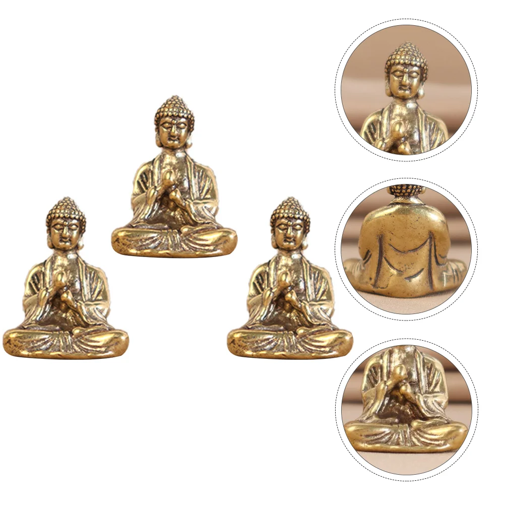 

Mini Retro Style Brass Sakyamuni Statues Decors Desktop Sitting Statue Ornaments Sakyamuni Statue Lord Of Success Sculpture