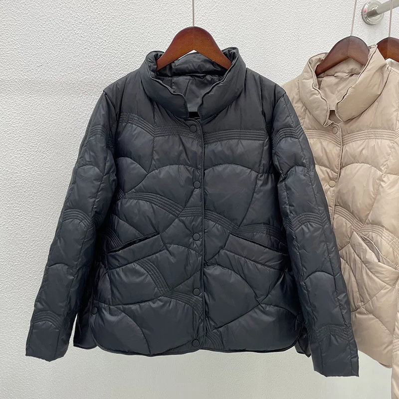 

Oversize 3XL 4XL Autumn And Winter Jacket 2022 New Style Vertical Collar Super Light White Duck Down Jacket