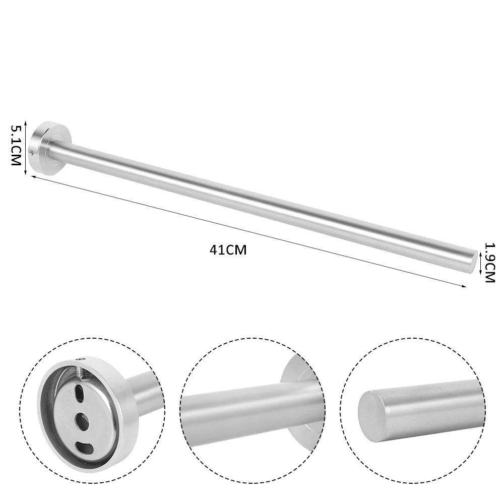 Sliver Towel Bar Bathroom Kitchen Stainless Steel Towel Rail Single Pole Wall Hanging Shelf Storage Organizer Racks towel rack towel holder