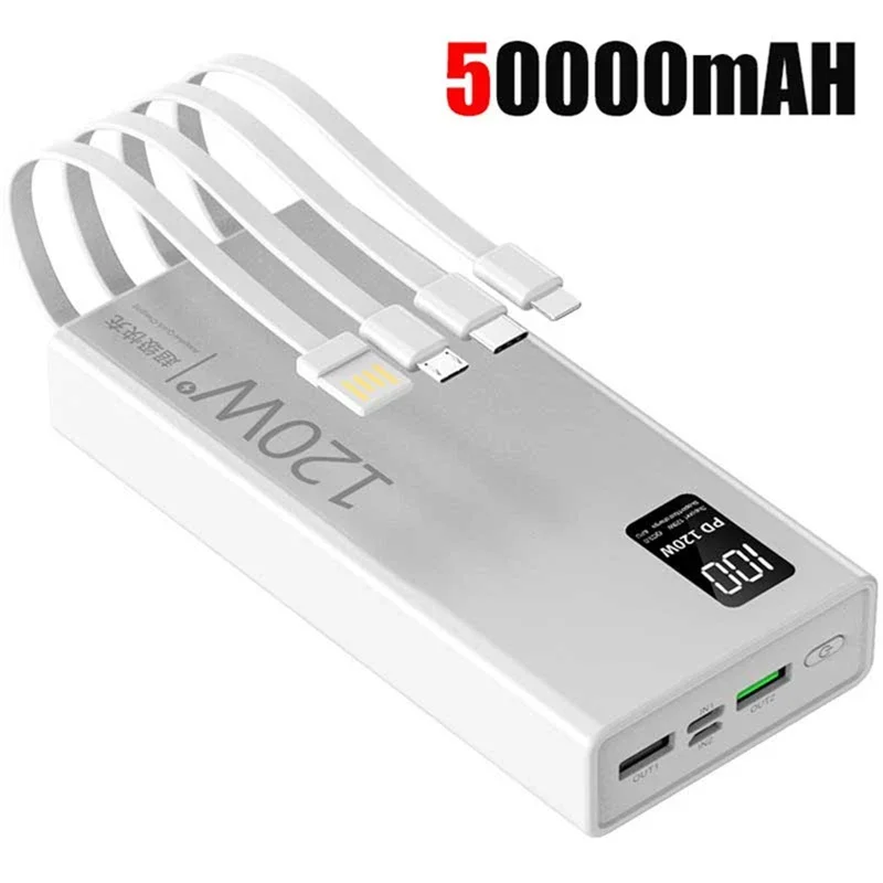 ตัวเลือกสินค้า พาวเวอร์แบงค์ 4-ใน-1 ความจุ 500000mAh ชาร์จเร็ว 120W พกพาสะดวก