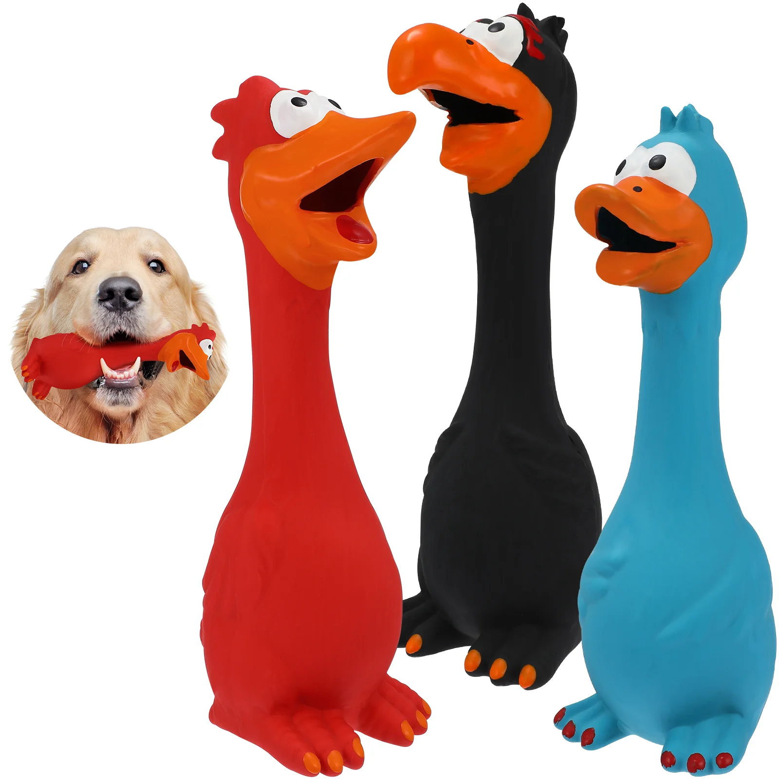 

Puppy Sound Toys Squeaky Chicken Noisemaker Dog Novelty Screaming Squawking Chew