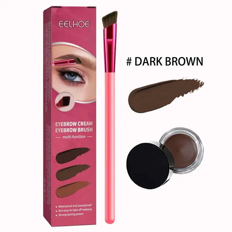 Waterproof Eyebrow Pomade And Brush Kit 4D Multifunction Eyebrow Brush Realistic Eyebrow Brush Square Eyebrow Makeup Brush 2