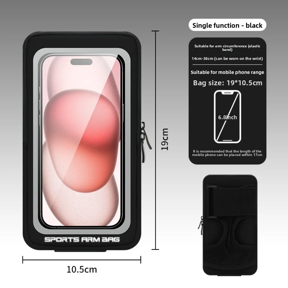 Running Phone Wrist Bag Unisex Sports Arm Bag, Outdoor Gear for Apple & Huawei 7-Inch Phones 5